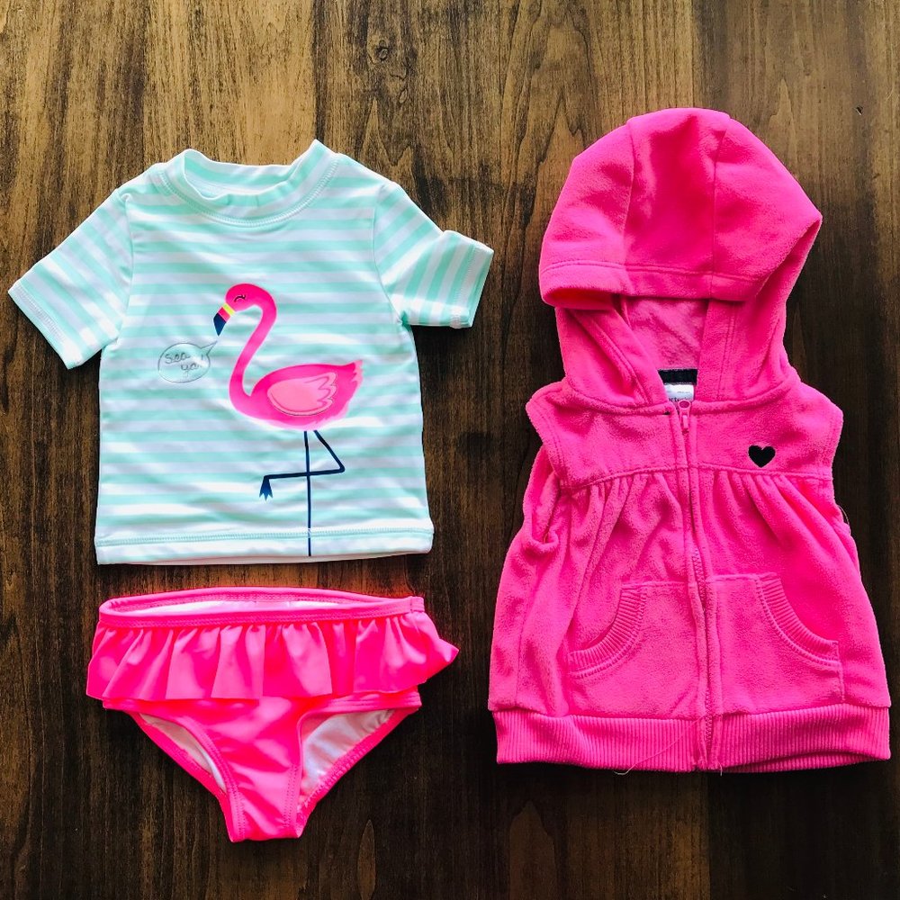 🌟Like New 3 Piece 6 Month Old Carter's Swim Set